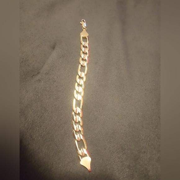 8" 14k Gold Men's Figaro Bracelet - Picture 6 of 8